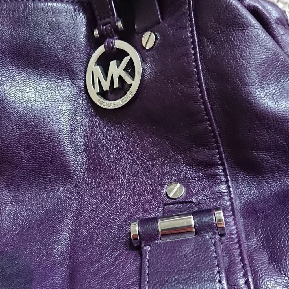MICHAEL KORS Gibson Rich purple Leather Satchel